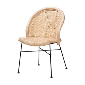 Lisa Natural Rattan and Black Dining Chair