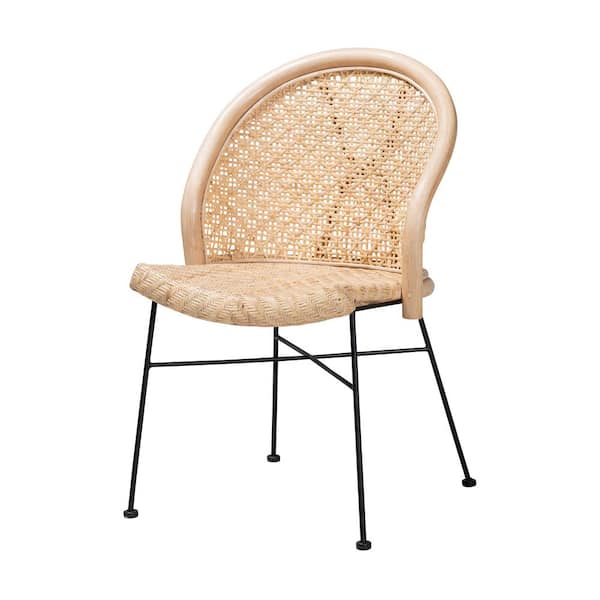 bali & pari Lisa Natural Rattan and Black Dining Chair