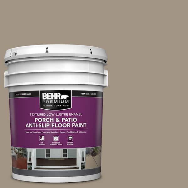 BEHR PREMIUM 5 gal. #PPU7-23 Rolling Pebble Textured Low-Lustre Enamel Interior/Exterior Porch and Patio Anti-Slip Floor Paint