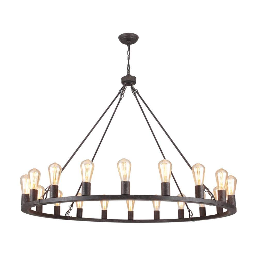 Loughlam 20-Light Antique Black Farmhouse Candle Style Wagon Wheel Chandelier for Living Room Kitchen Island Dining Room price history on PriceWatchPro
