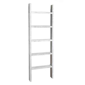 White Rustic Wood Decorative Blanket Ladder Shelf Storage