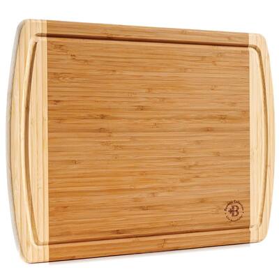 18 in. x 12 in. Rectangle Bamboo Cutting Board with Drip Grooves