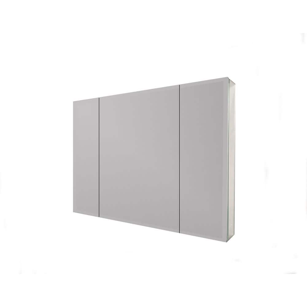36 in. W x 26 in. H Frameless Rectangular Silver Aluminum Recessed/Surface 