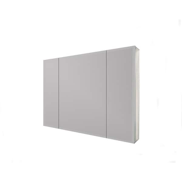 Unbranded 36 in. W x 26 in. H Frameless Rectangular Silver Aluminum Recessed/Surface Mount Medicine Cabinet with Mirror