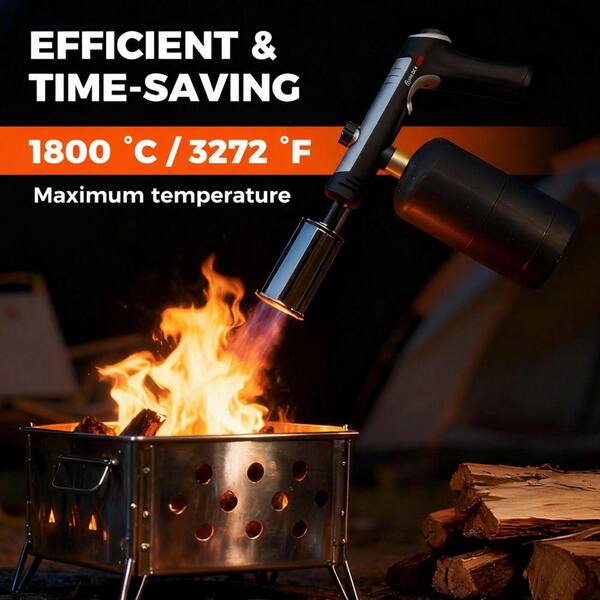 Lynzavix Adjustable Propane Torch Metal Gray Finish with Heat
