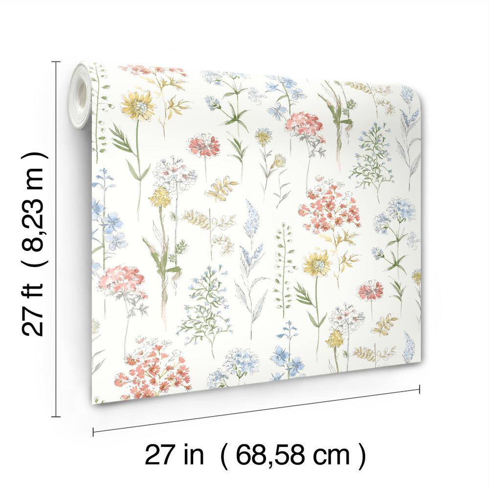 Multicolor Wildflower Pre-pasted Washable Wallpaper