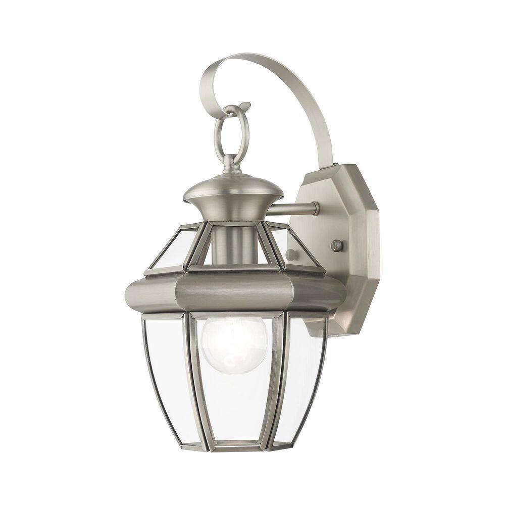 Livex Lighting Monterey Light Brushed Nickel Outdoor Wall Sconce 2051-91  The Home Depot