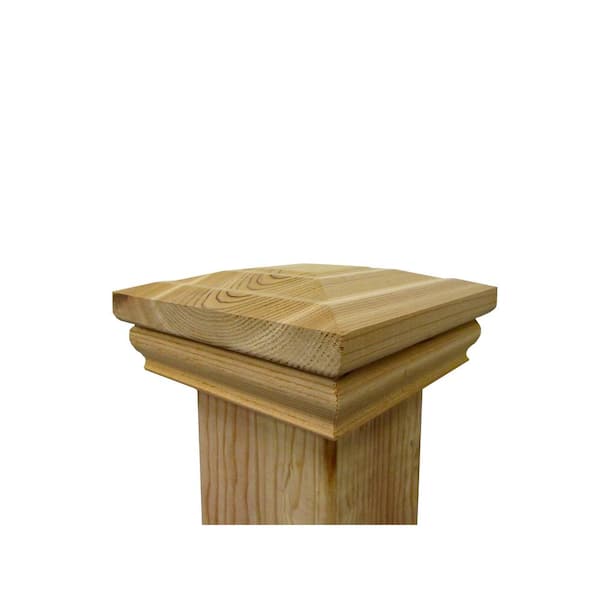 4 in. x 4 in. Step-In Flat Top Cedar Post Cap