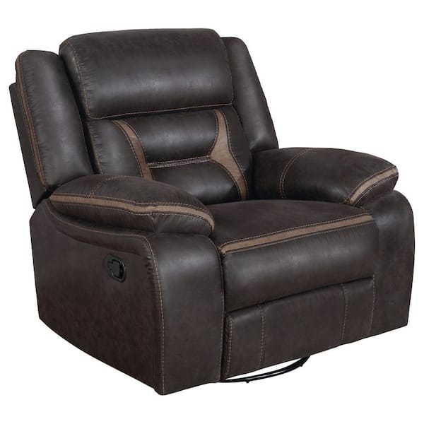Greer Brown Upholstered Tufted Back Glider Recliner