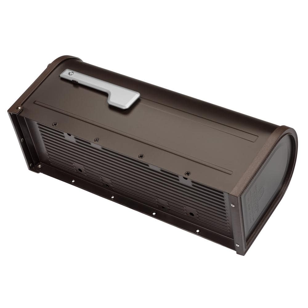 Winston Large Rubbed Bronze Steel Post Mount Mailbox