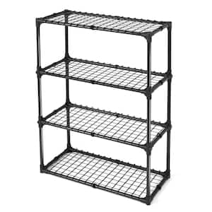 4 Tier Black Heavy Duty Steel Type Storage Shelf, Hold 440lbs (29in*14in*45in)