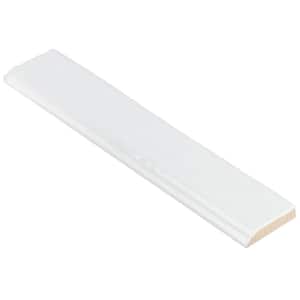 Newport White 1.97 in. x 9.84 in. Polished Ceramic Wall Bullnose Tile