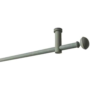 95 in. Intensions Curtain Rod Kit in Forest with Bell Finials and Ceiling Brackets
