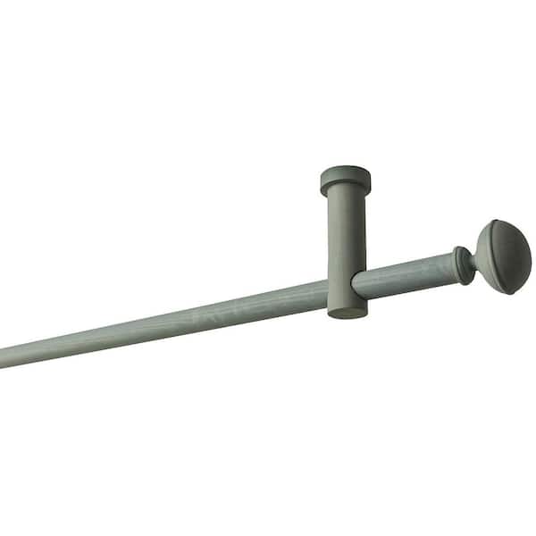 LTL Home Products 95 in. Intensions Curtain Rod Kit in Forest with Bell Finials and Ceiling Brackets