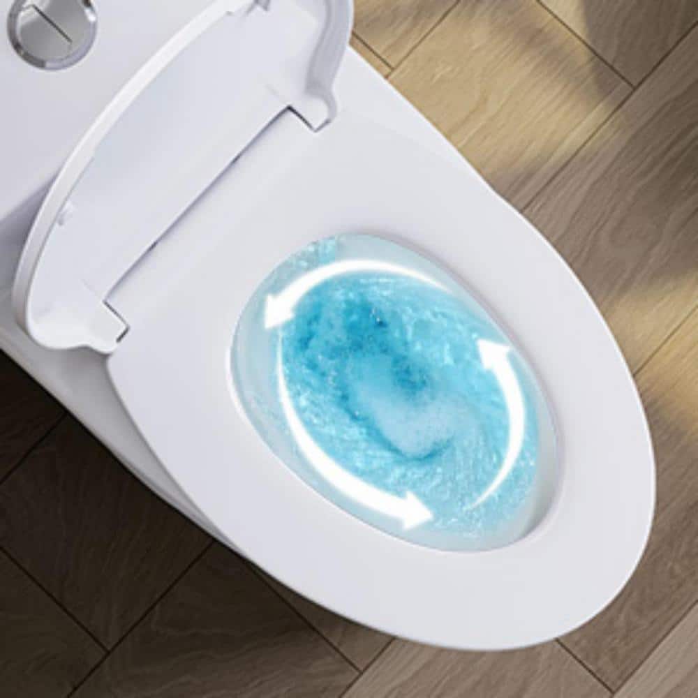 Matte White Elongated Dual Flush One-Piece Toilet