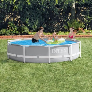 10 ft. Round 30 in. D Metal Frame Above Ground Swimming Pool with Cartridge Filter Pump System