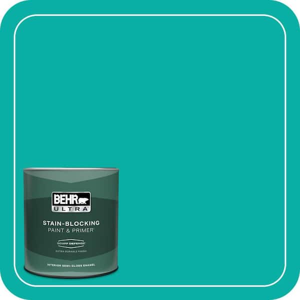 BEHR ULTRA 1 qt. #490B-5 Cozumel Extra Durable Semi-Gloss Enamel Interior Paint & Primer