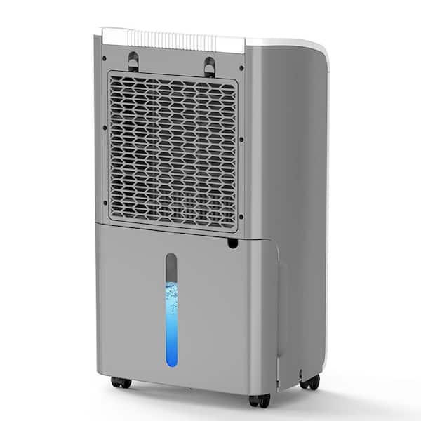 50 pt. 4,500 sq. ft. Dehumidifier for Basement in White with Drain Hose, Bucket, Continuous Run, Timer, 35dB Sleep Mode
