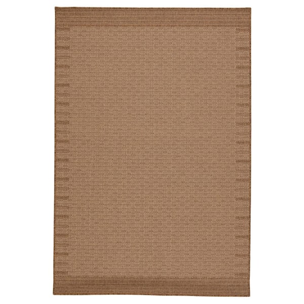 Jaipur Living Poerava Beige/Light Brown 5 ft. 3 in. x 7 ft. 6 in. Coastal Indoor/Outdoor Area Rug