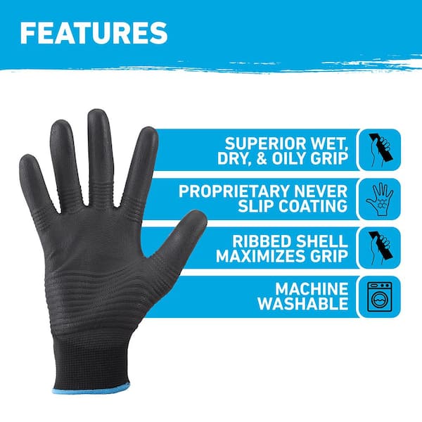 GORILLA GRIP Large TRAX Extreme Grip Work Gloves (5-Pack) 25627-18