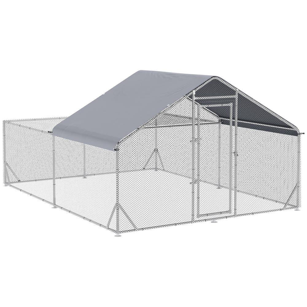thumbnail image 2 of Large Metal Chicken Coop - 13.1 Ft Chicken Run With Weatherproof Cover For Outdoor Use 2 of 11