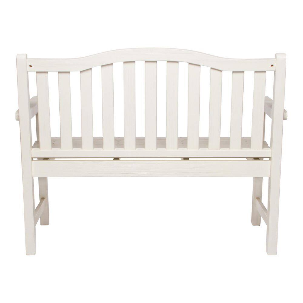Eggshell White Cedar Wood Outdoor Garden Bench