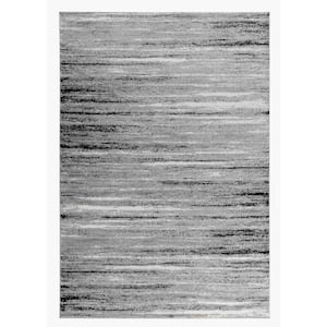 Sakarya Collection Grey Black 4 ft. x 6 ft. Modern Abstract Indoor Area Rug