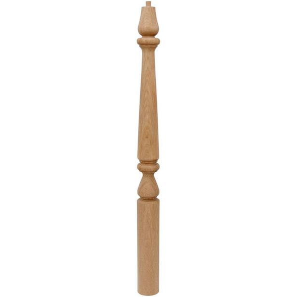 EVERMARK 4863 43 in. x 43 in. Unfinished Hard Maple Volute Pin Top Newel