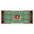 FANMATS Cincinnati Bengals 3 ft. x 6 ft. Football Field Rug Runner Rug 7348  - The Home Depot