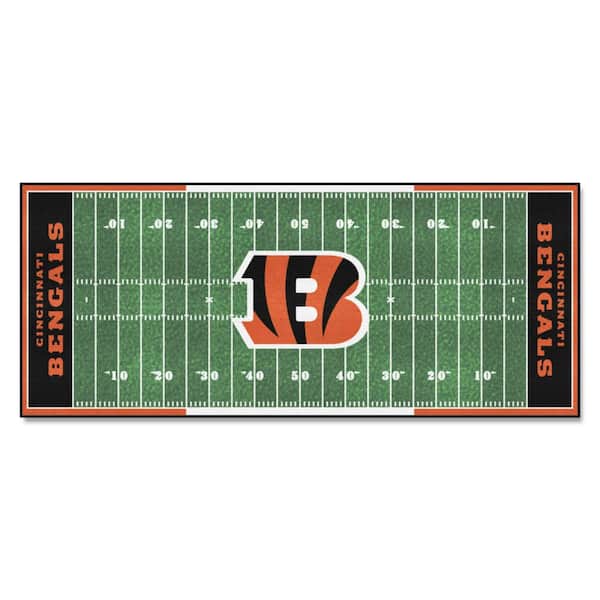 FANMATS Cincinnati Bengals 3 ft. x 6 ft. Football Field Rug Runner Rug