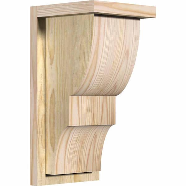 Ekena Millwork 8 in. x 8 in. x 16 in. Douglas Fir Ridgewood Rough Sawn Corbel with Backplate