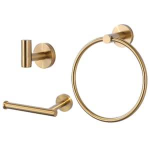 3-Piece Bath Hardware Set with Mounting Hardware in Gold