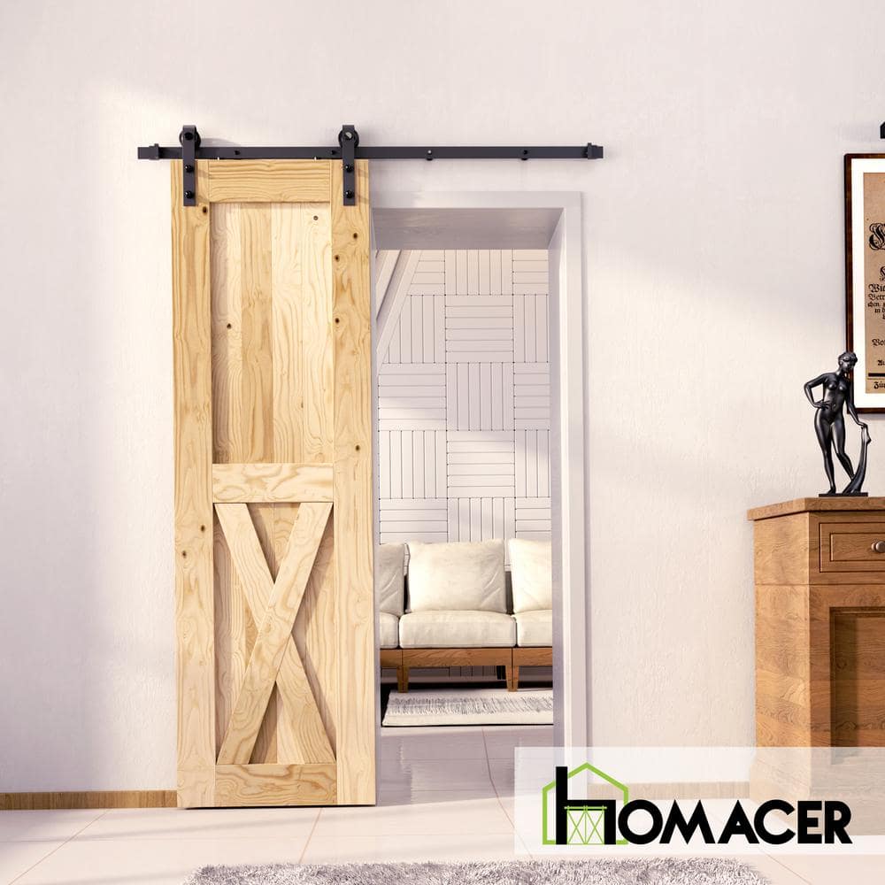 Natural Pine Wood 20" x 80" Sliding Barn Door