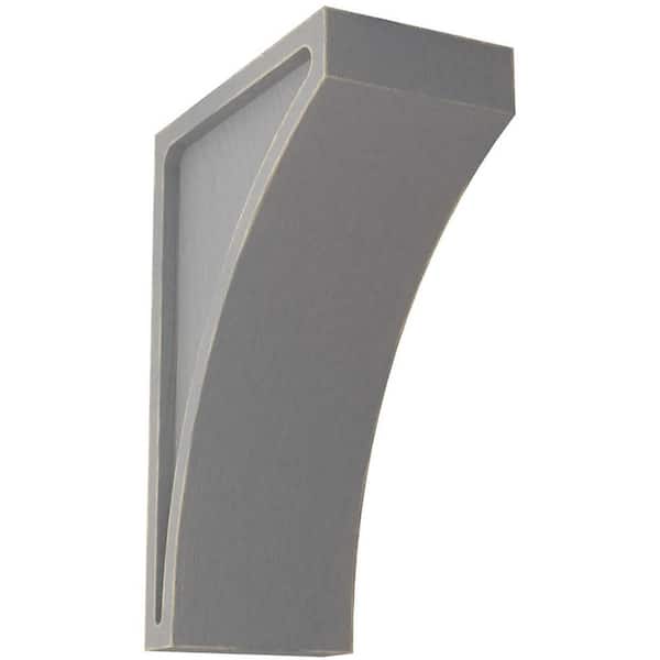Ekena Millwork 3 in. x 8 in. x 5-1/2 in. Pebble Grey Medium Lawson Wood Vintage Decor Corbel