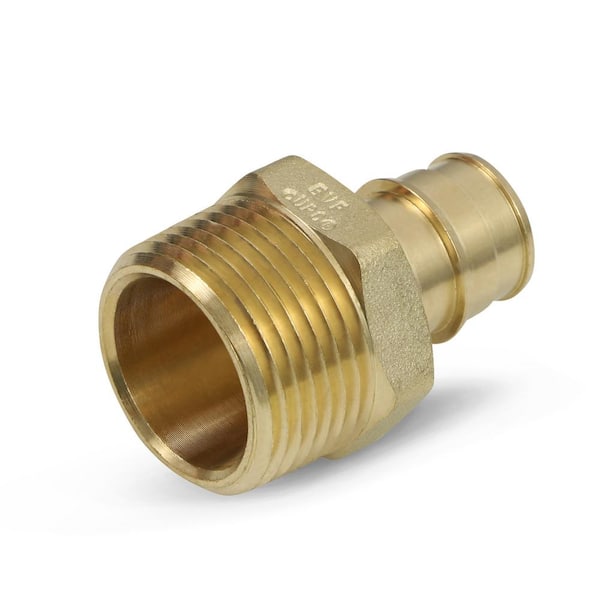 PLUMBFLEX 3/4 in. x 1 in. 90° PEX A x MIP Expansion Pex Adapter, Lead Free Brass for Use in Pex A-Tubing