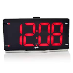 Extra Large Time Display Alarm Clock with 2 USB charging ports