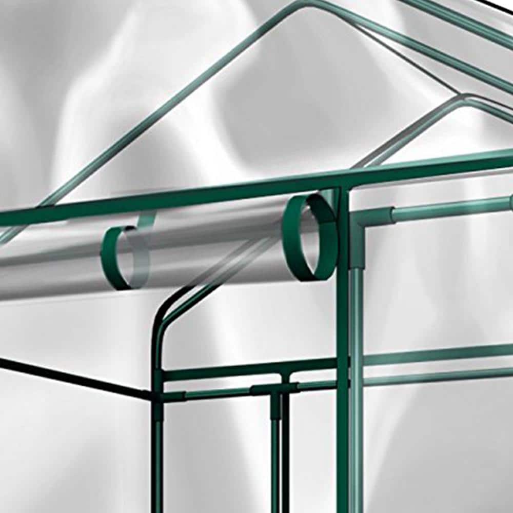 Clear PVC Walk-In Greenhouse with 8 Sturdy Shelves