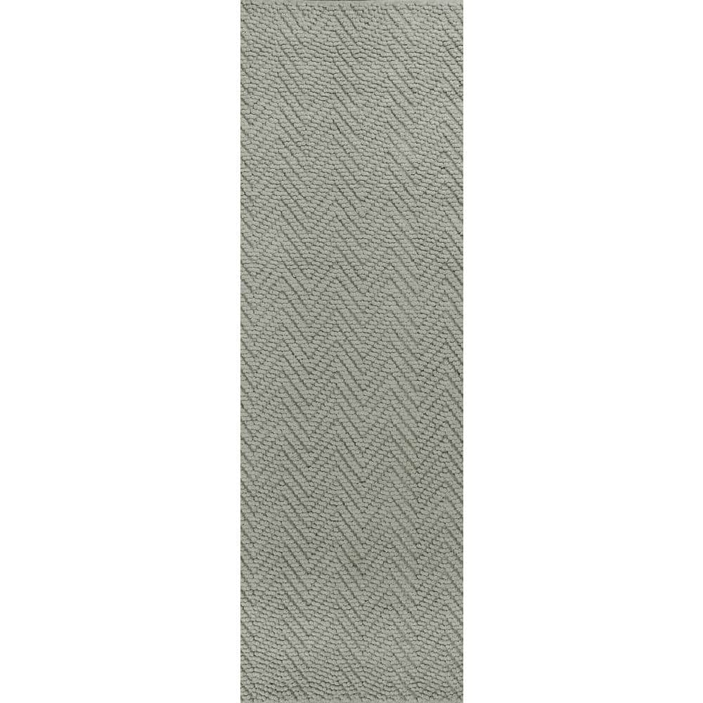 Kas Rugs Organic Heather Herringbone Grey 2 ft. x 4 ft. Area Rug  POR122427X45 - The Home Depot