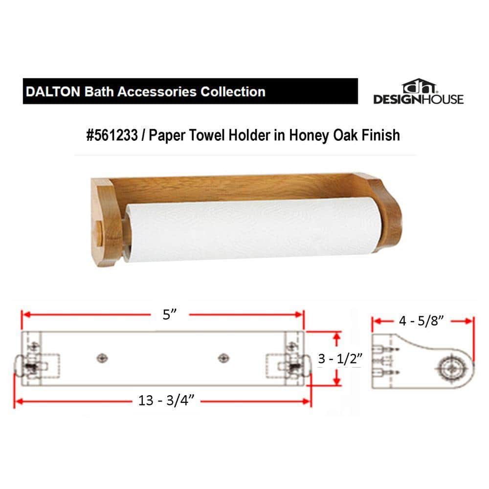 Honey Oak Wood Traditional Paper Towel Holder