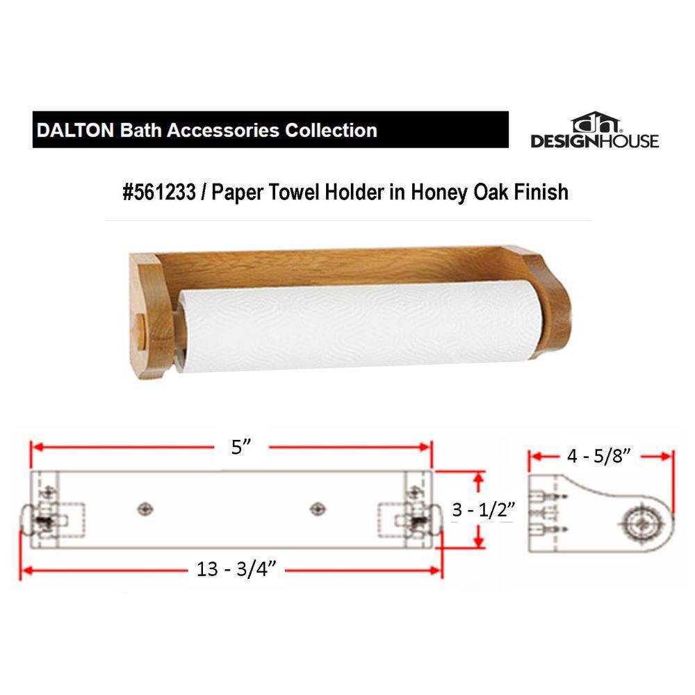 Honey Oak Wood Traditional Paper Towel Holder