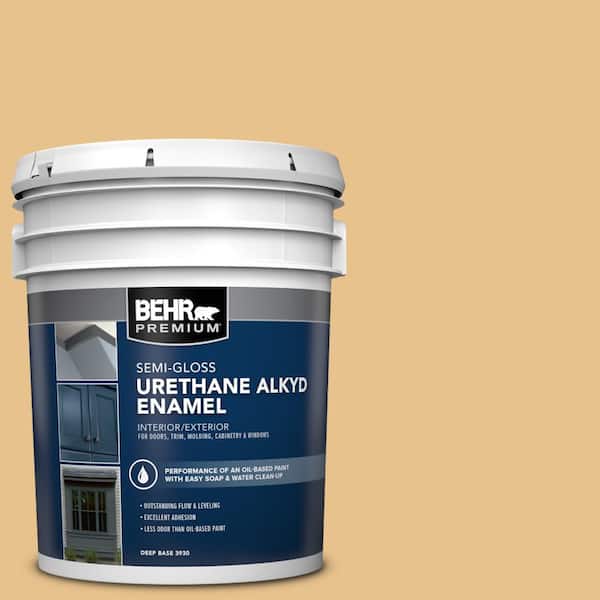 BEHR PREMIUM 5 gal. #T17-02 Gold Hearted Urethane Alkyd Semi-Gloss Enamel Interior/Exterior Paint