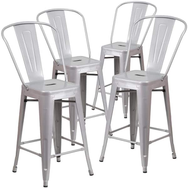 Carnegy Avenue Metal Outdoor Bar Stool (4-Pack)