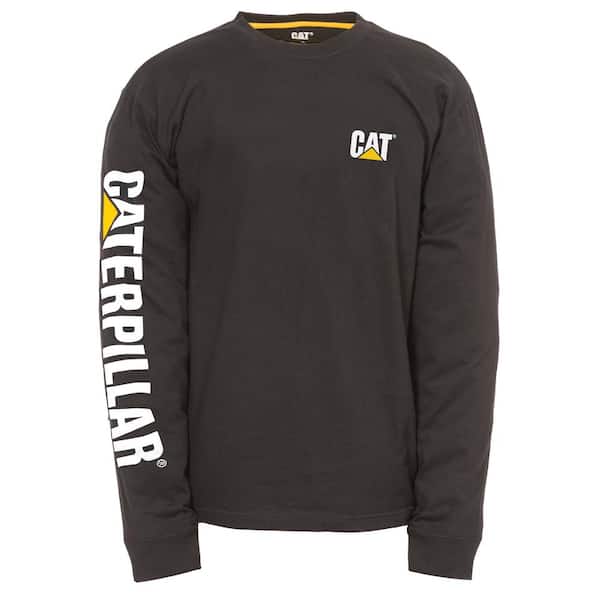 Caterpillar Trademark Banner Men's 4X-Large Black Cotton Long Sleeve T-Shirt
