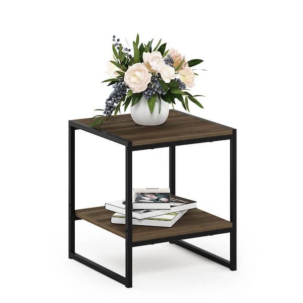 Furinno Camnus Modern Living Columbia Walnut 2-Tier End Table