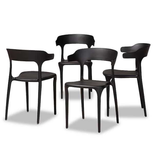 Baxton Studio Gould Black Dining Chair (Set of 4)