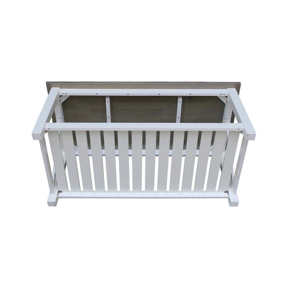 Surrey White and Heather Gray Solid Wood Rectangular Coffee Table