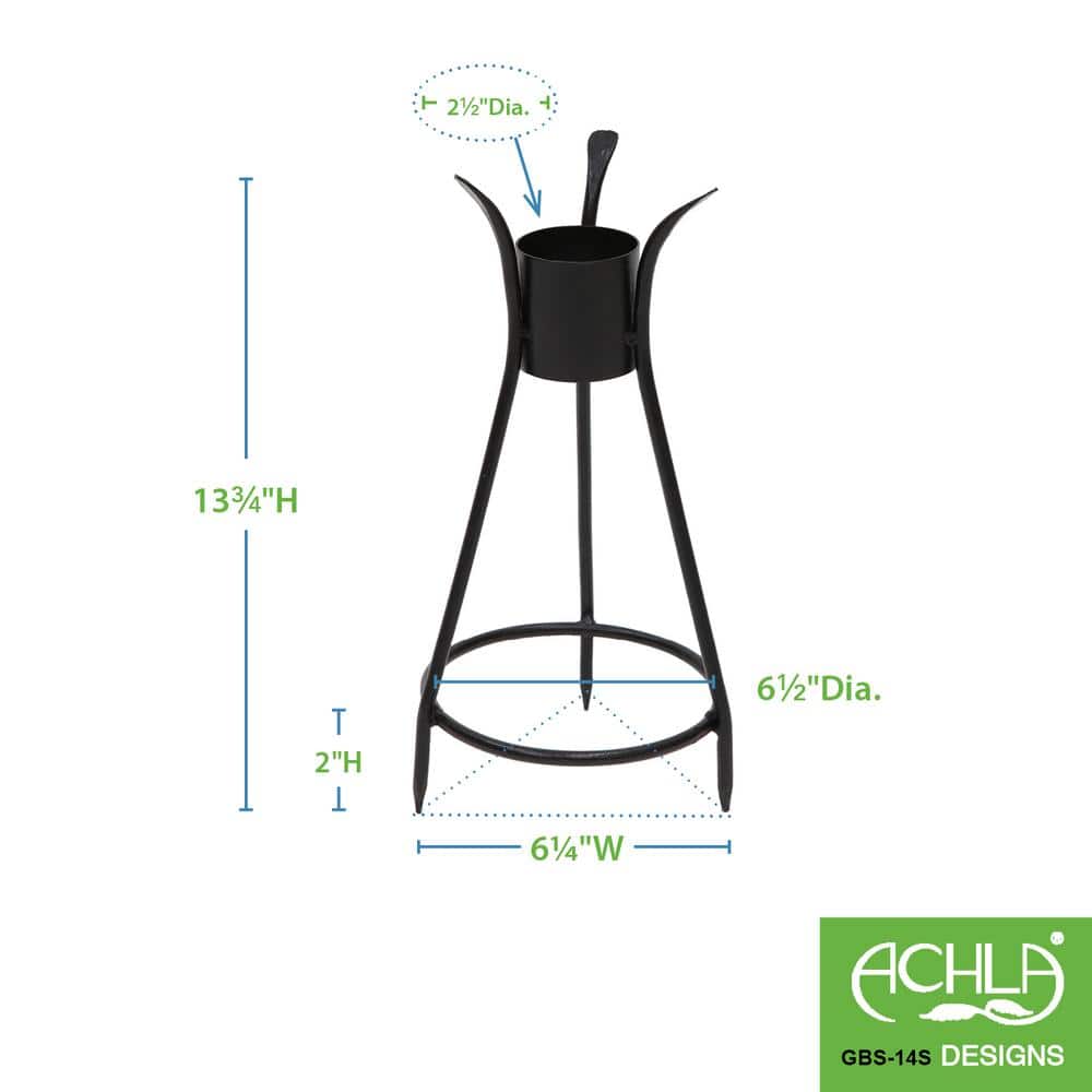 Black Iron Trestle Spiked Gazing Globe Stand