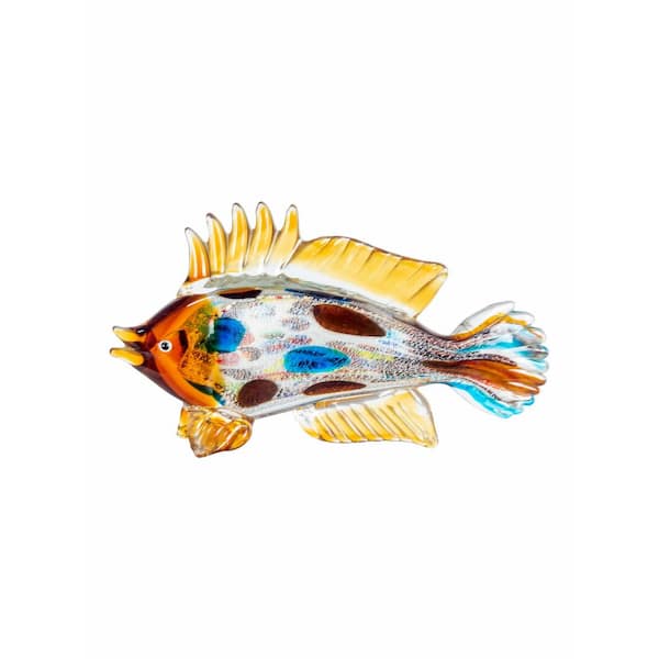 Dale Tiffany 6.75 in. Tall Copa Bay Fish Handcrafted Murano-Style Art Glass Figurine