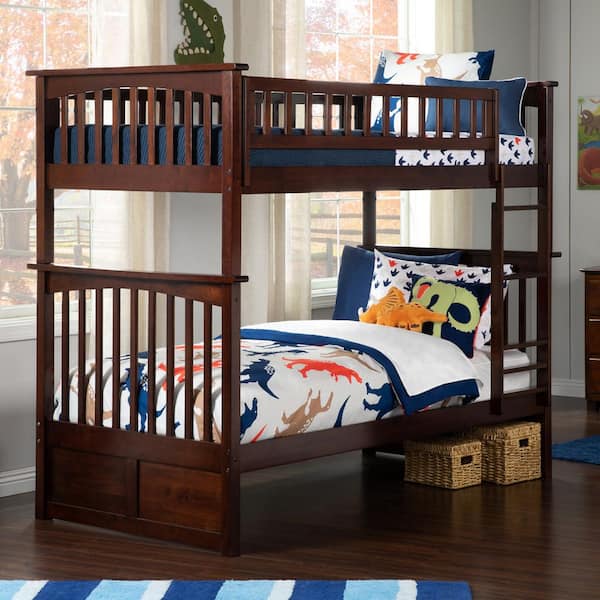 AFI Columbia Bunk Bed Twin over Twin in Walnut