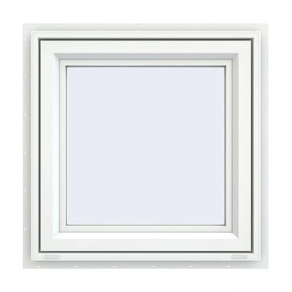 JELD-WEN 23.5 in. x 23.5 in. V-4500 Series White Vinyl Left-Handed Casement Window with Fiberglass Mesh Screen